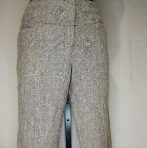 Women's Brown Pink White Herringbone Pants